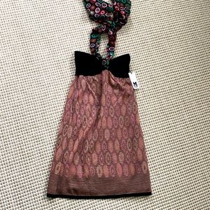 New Missoni Sweater Dress w/ Silk Tie Scarf